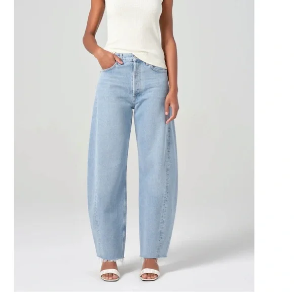 AGOLDE LUNA HIGH RISE PIECED TAPER / COLOR: IN VOID / SIZE: 25 /  WORN ONCE - Picture 2 of 6